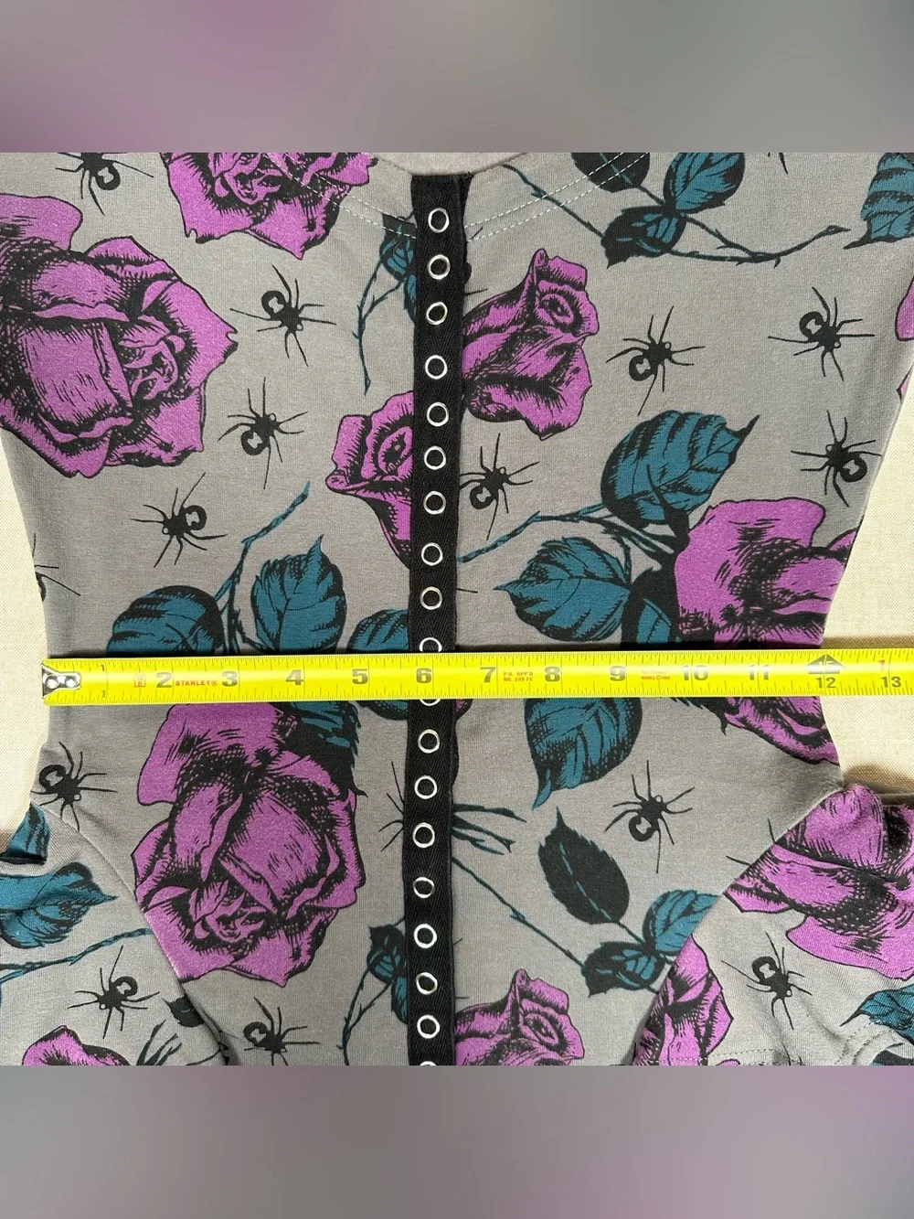 VTG Betsey Johnson Spider Rose Peplum Dress Size P ASO Aria Montgomery Goth Y2K - Picture 11 of 11
